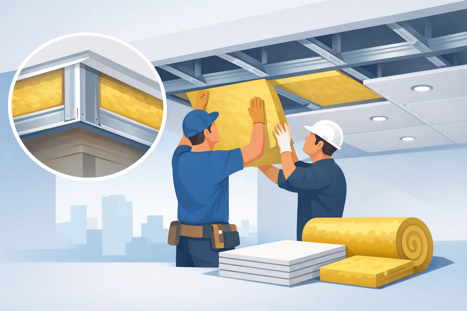 Metal stud plafond isolatie uitgelegd