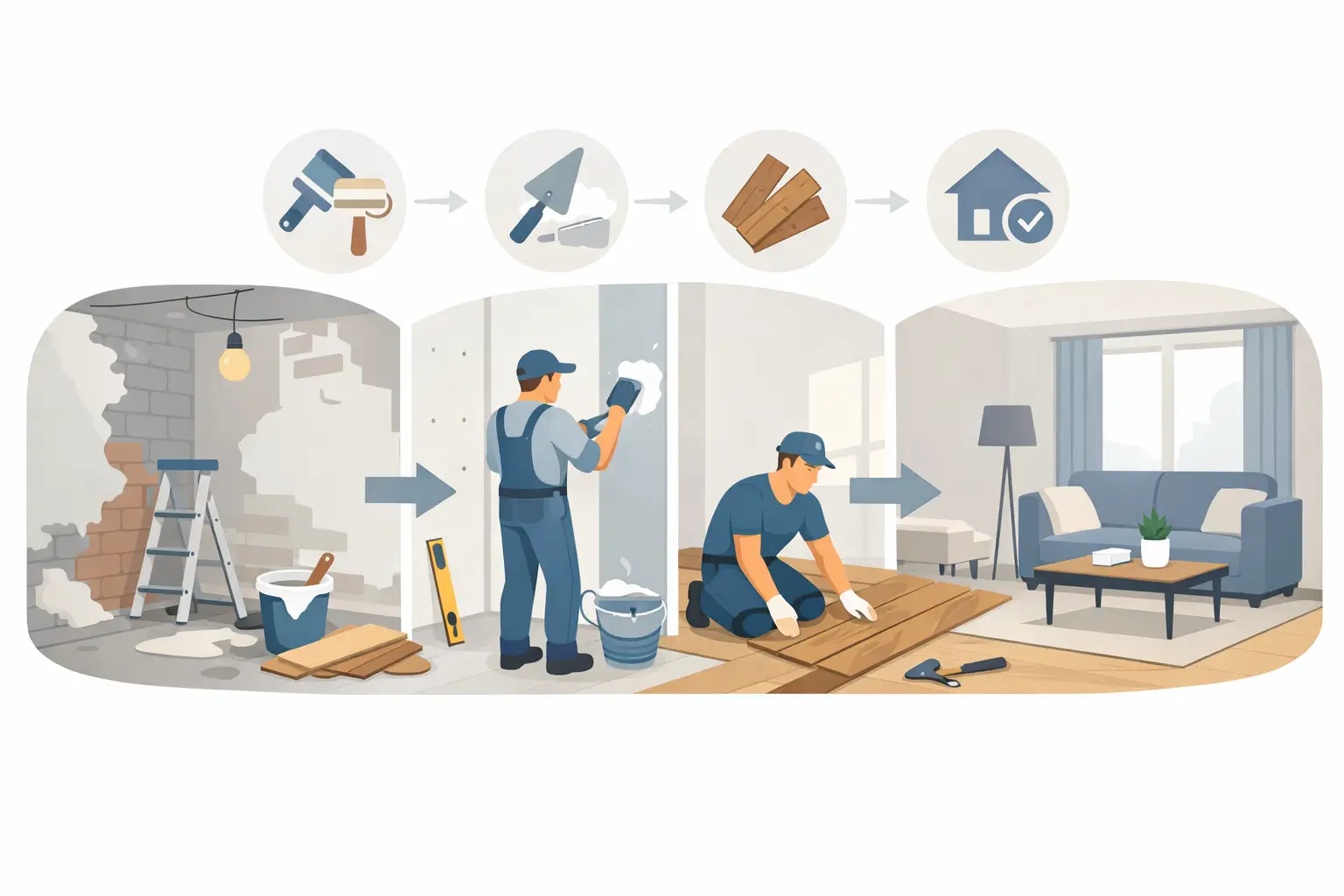 Renovatie afwerking in stappen uitgelegd