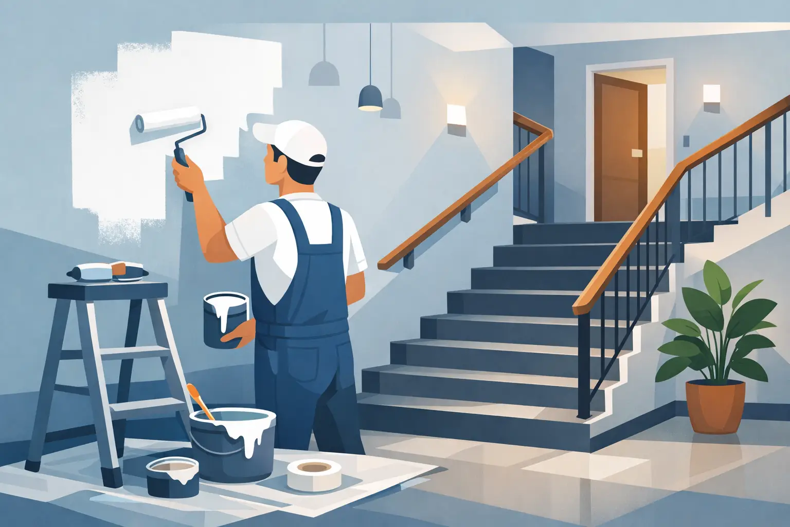Schilderwerk trappenhuis appartement goed aanpakken