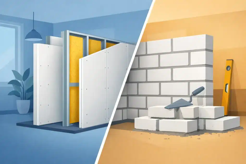 Gipswand versus kalkzandsteenwand vergeleken